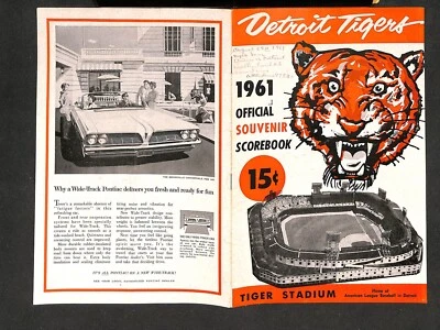 AUGUST 29, 1961 CHICAGO WHITE SOX  @ DETROIT TIGERS SCORECARD, SCORED - Image 1 of 2