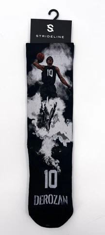 NEW DeMar DeRozan San Antonio SPURS Crew Socks Strideline Black NBA #10 Cover