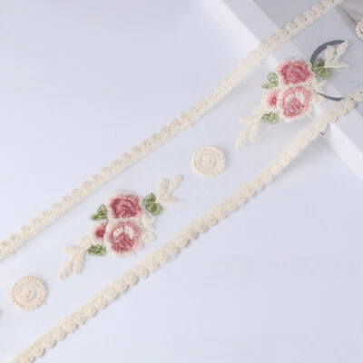 10 Yard Flower Embroidery Lace Mesh Trim Webbing Edge Retro Decor for DIY Sewing - Image 1 of 4