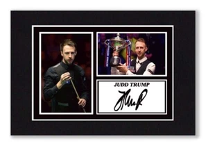 Montaje A4 Judd Trump Impresión Firmada Autógrafo FOTO Listo para Enmarcar BILLAR Regalo - Imagen 1 de 3