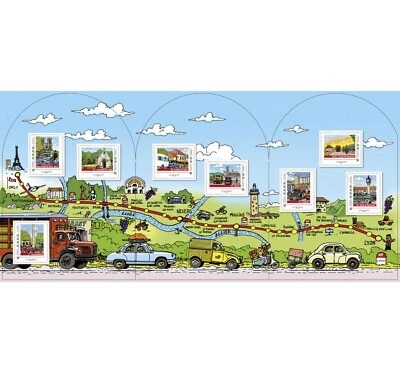 Francia 2021 COLECCIONISTA Nationale 7 PARÍS LYON Turismo Vacaciones Coches ms8v mnh Foto 1 de 3