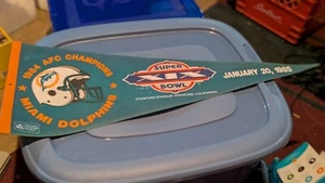 MIAMI DOLPHINS SUPER BOWL XIX - 1984 AFC CHAMPIONS NFL PENNANT - Picture 1 of 2