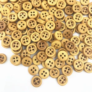 DIY 200X Mini Runde Holz Knopf/Knöpfe 4-loch Nähen Scrapbooking Handwerk 9mm - Bild 1 von 2