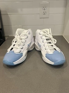 Zapatos deportivos de baloncesto Reebok Question Mid de cuero blanco con cordones para hombre 10,5 - Imagen 1 de 6