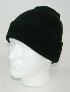 (9) PORT & COMPANY BLACK CP90 KNIT CAPS BEANIES  - Picture 1 of 9