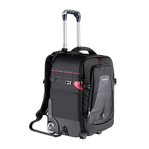 Neewer 2-in-1 Rolling Camera Backpack Trolley Case - Black