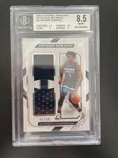 Anthony Edwards 2020 National Treasures RC Rookie Dual Materials #98/99 BGS 8.5