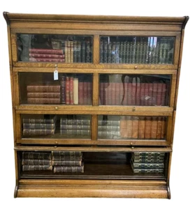 Antica Libreria globe inglese in rovere Londra inizi del XX secolo fayy - Foto 1 di 15