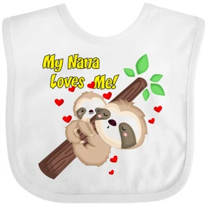 Inktastic My Nana Loves Me Baby Bib Sloth Cute Clothing Infant - Picture 1 of 11