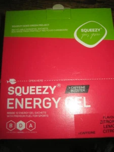 SQUEEZY ENERGY GEL - Zitrone/Lemon/Koffein 12x33g MHD 30.06.2025! NEU! - Bild 1 von 3