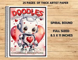 Valentine Doodles - spiralgebundenes Malbuch auf dickem Künstlerpapier #06 - Bild 1 von 3