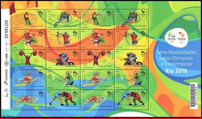 3298 JUEGOS OLÍMPICOS BRASIL 2015, RIO 2016, 1ª SERIE, RHM C-3419-38, HOJA MNH Foto 1 de 2