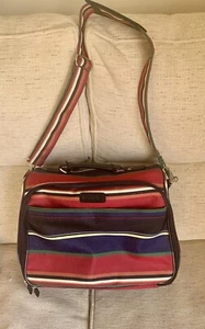 Jane Shilton Striped Vanity Case | Vintage Weekend Bag /Travel Bag 1990’s - Picture 1 of 24