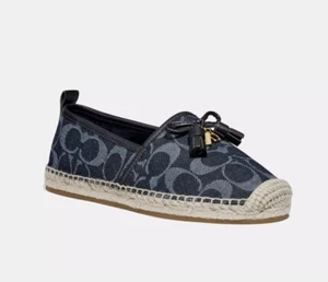 Coach Carson Espadrille signature Denim blue shoes size 10 ,7 ,6 US . NEW $178 - Picture 1 of 6