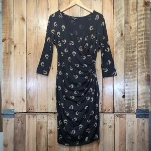 Vestido de mujer Phase Eight talla 16 estampado de cisne envolvente manga 3/4 jersey elástico - Imagen 1 de 10