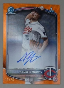 Andrew Morris 11/25 2025 Bowman Chrome Prospects Autograph Orange Wave Auto - Picture 1 of 2
