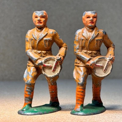 De colección Barclay Manoil - Dos soldados - Baterista de marcha - SIN SOMBREROS - Antiguo Foto 1 de 4