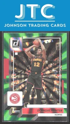 2022-23 Donruss De'Andre Hunter Holo Laser Green Atlanta Hawks - Image 1 of 2