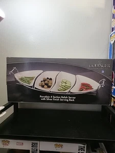 Godinger Porcelain 4 Section Relish Server NIB - Picture 1 of 2