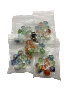 Lot of 50 Vintage Glass Marbles - Mixed Colors - Old Unbranded Collection - Picture 1 of 7