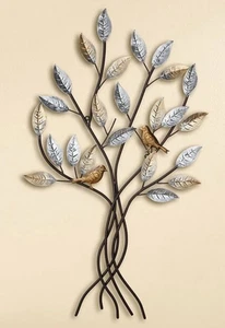 Wandbild Metall Wanddeko Baum Mit Vögeln Neu - Bild 1 von 2