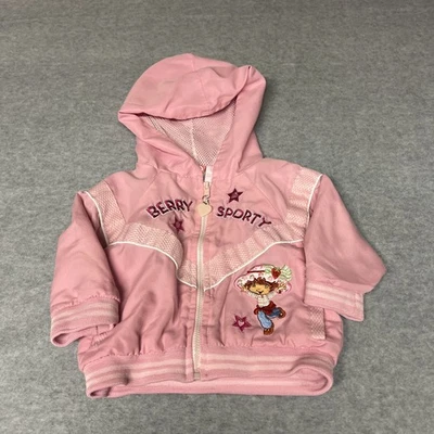 Vintage Strawberry Shortcake Infant Coat Size 12 Month 2004 Full Zip Hooded Pink - Image 1 of 4