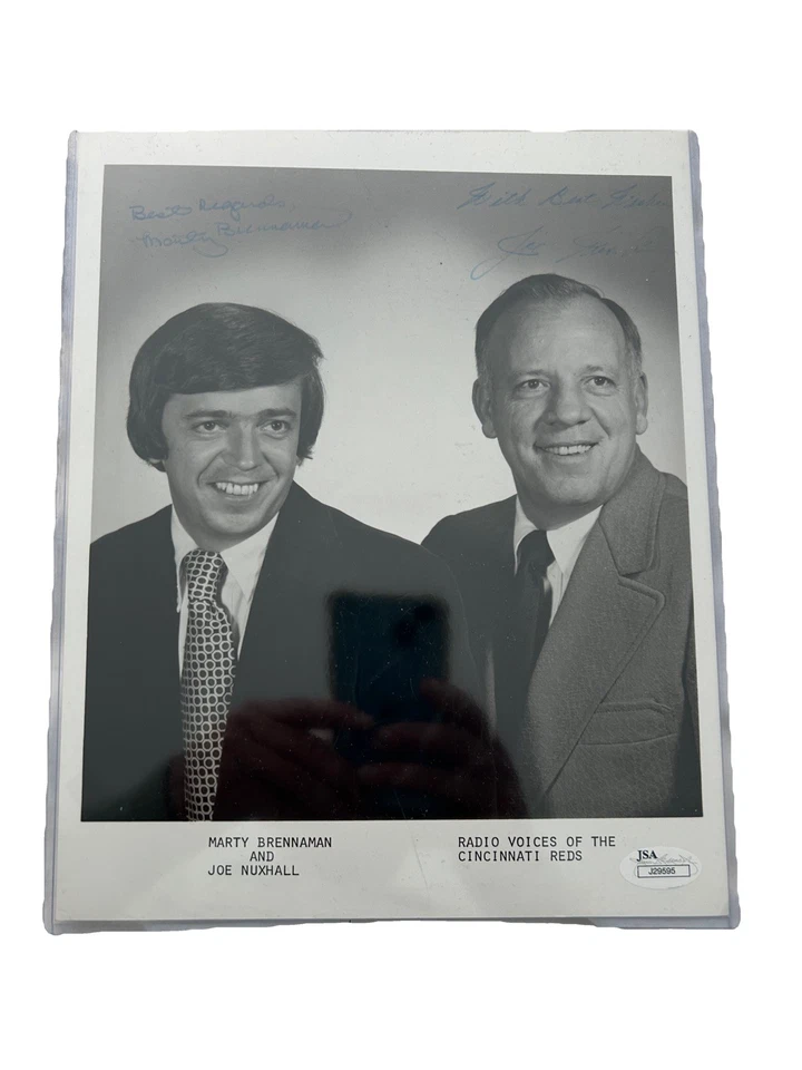 Marty Brennaman Joe Nuxhall Signed baseball Photo PSA/DNA COA Cincinnati Reds  - Image 1 of 4