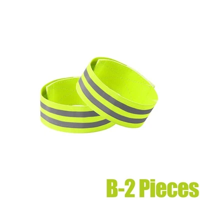 2Pcs Reflective Wristbands Adjustable Elastic Running Gear Arm Bands Belt High . - Image 1 of 4