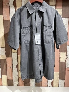 Camisa de trabajo descolorida Avirex L vintage mezcla de algodón y poliéster ... - Imagen 1 de 6