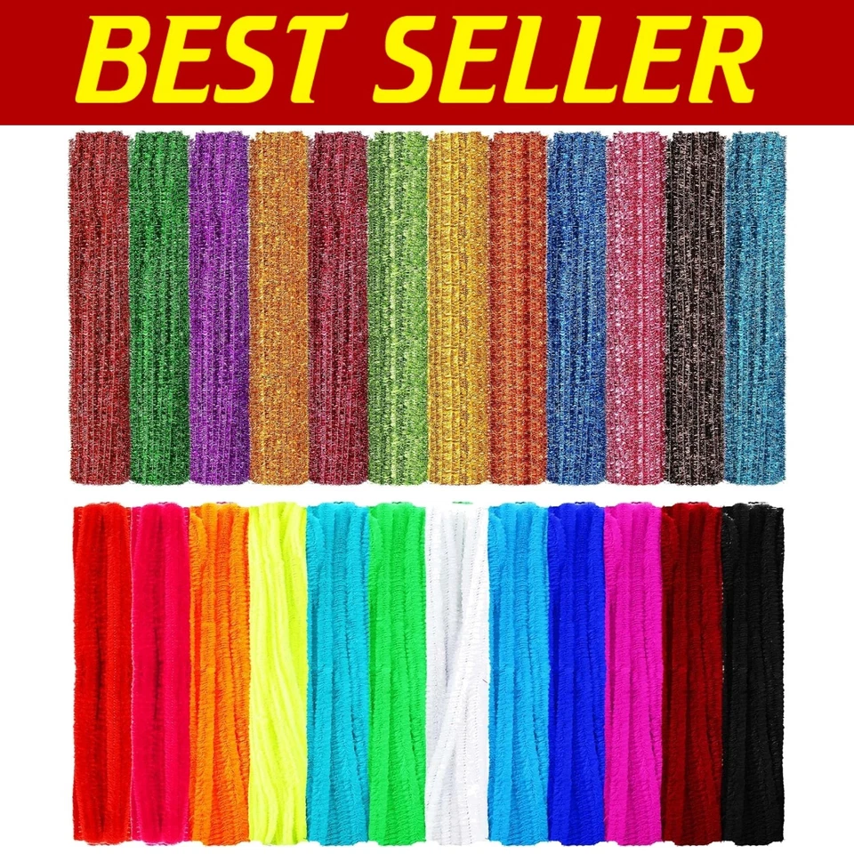 2400 Pcs Pipe Cleaners - 24 Assorted Colors for Creative DIY Crafts & Decor - Image 1 of 4
