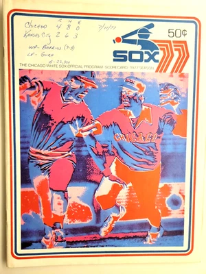 1977 Chicago White Sox vs Kansas City Royals Program George Brett Comiskey Park - Image 1 of 4
