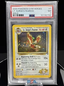 2000 POKEMON GYM HEROES HOLO #7 LT. SURGE'S FEAROW PSA 7 - Picture 1 of 2