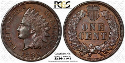 1889 Indian Cent PCGS MS-64 BN, S-4, EAGLE EYE, RPD FS-302 - Image 1 of 4