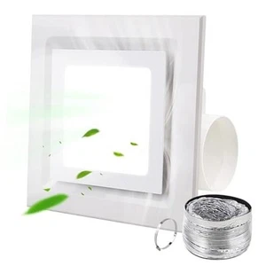 Bathroom Exhaust Fan with Light, Ceiling Mount, 110 110CFM with Square light - Picture 1 of 8