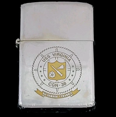 Isqueiro Zippo Vintage Zippo USS Virginia CGN-38 Navio da Marinha dos EUA - Imagem 1 de 4