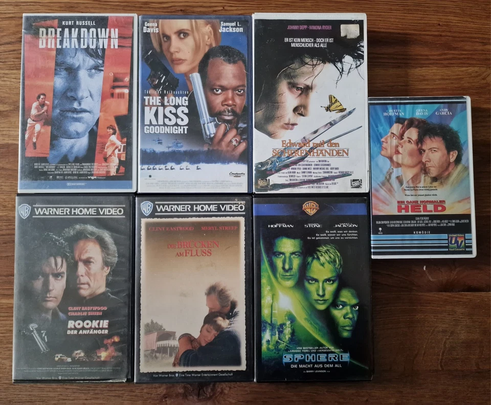 7x VHS Rookie der Anfänger, Sphere, Edward mit den Scherenhänden, Breakdown - Bild 1 von 1