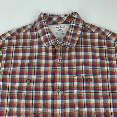 Horny Toad&Co Button Front Shirt Men's Medium Multi-Color Checks Short Sleeve - Image 1 of 4