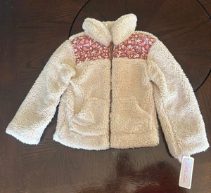 Little lass Pink and white Sherpa jacket #kidswear #cozy size 4 - Picture 1 of 6