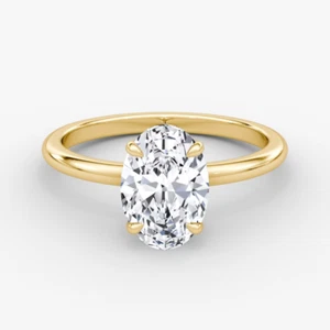Anillo de compromiso de diamantes IGI de corte ovalado de 1,50 quilates de oro amarillo de 18 quilates cultivado en laboratorio - Imagen 1 de 13