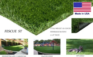 Fescue ST Synthetic Landscape Fake Grass Artificial Residential Turf Pet Lawn - Picture 1 of 10