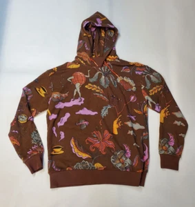 Scotch and Soda Hoodie Mens XL Brown Art Floral - Picture 1 of 8
