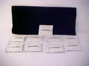 Auténtico bolso Chanel de terciopelo negro en relieve + 9 toallas de limpieza Nuevo de Lote Antiguo - Imagen 1 de 5
