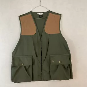 10X Game Bird Hunting Shooting Vest Men’s Large Green Tan Quail Pheasant USA - Picture 1 of 16