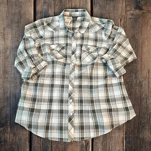 New With Tags! Torrid Women’s Plus Size 1 Plaid Checkered Cotton Dress Shirt - Picture 1 of 5