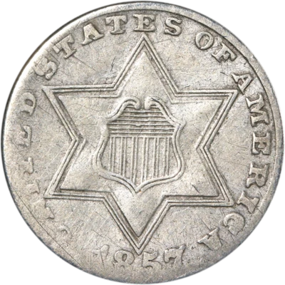 1857 Three (3) Cent Silver Great Deals From The Executive Coin Company - Image 1 of 2