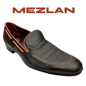 Mezlan Mens Brown Leather Loafers Ligure Dress Shoes Size 10.5 M Pre-Owned - Picture 1 of 11