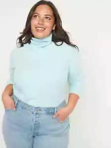 Neu mit Etikett Old Navy Keramik blau Rippstrick Rollkragen Top Shirt für Damen M - Bild 1 von 3