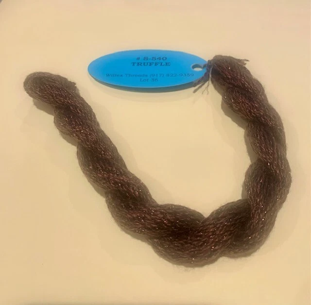 Vineyard Shimmer Thread 28 Yd #S540 Truffle (Brown silk/Gold metallic) Needlept  - Image 1 of 1