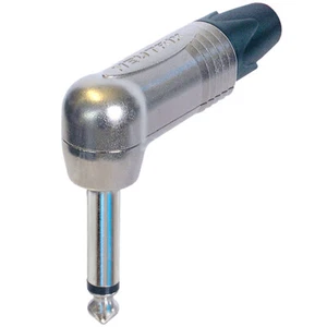 Neutrik NP2RX Klinkenstecker 1/4" 6,35 mm 2-polig TS Mono rechter Winkel Gitarrenstecker - Bild 1 von 4