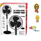 BLACK 16" OSCILLATING STAND FAN INDOOR ROUND BASE 3 SPEED LEVELS GRILL SUMMER